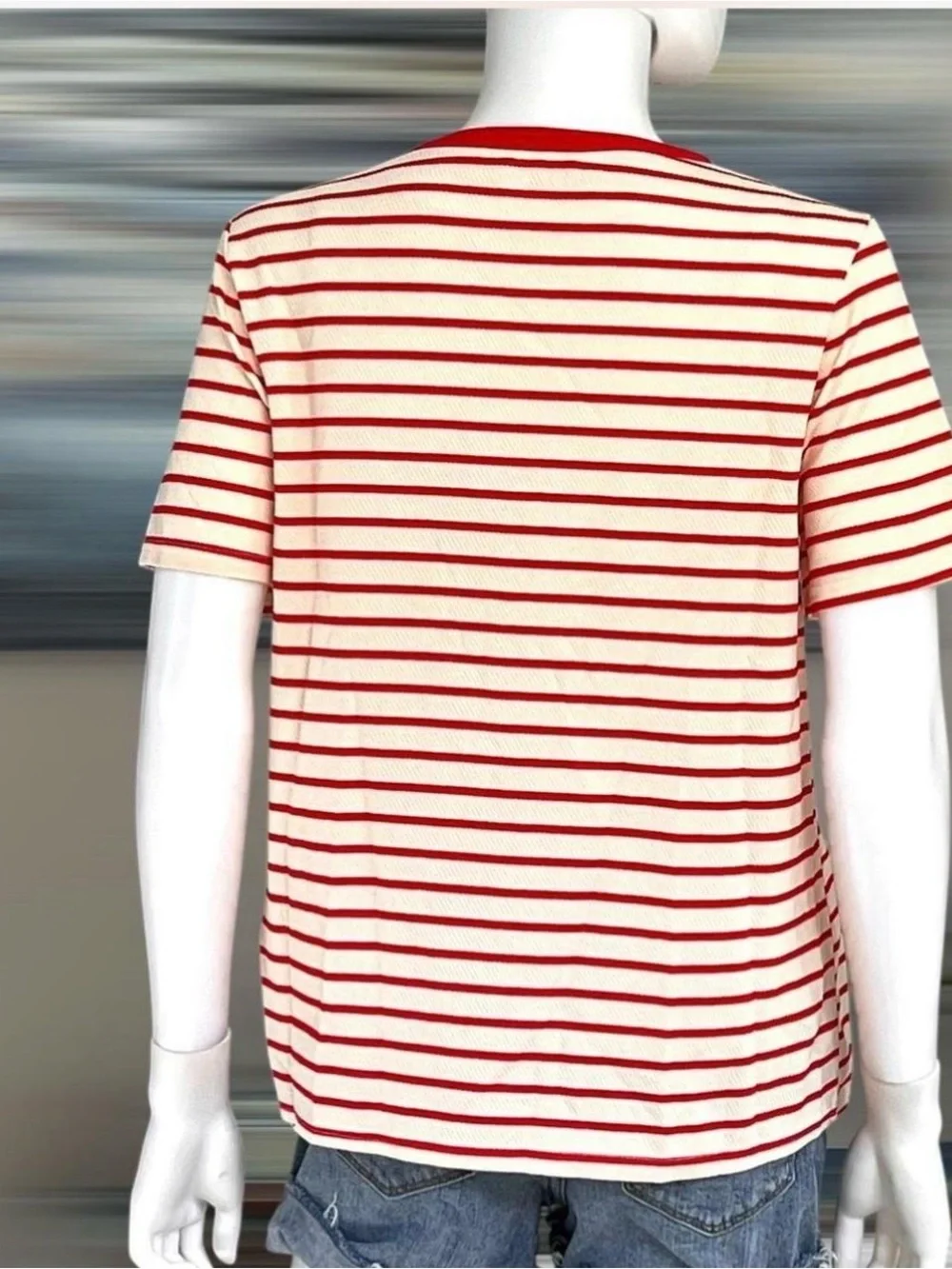 PEACH LOVE CALIFORNIA striped sequin heart tee S M L - Picture 4 of 6